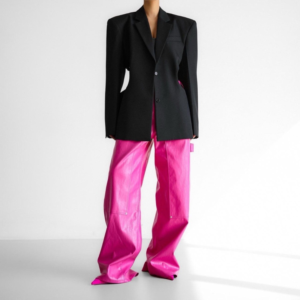 Black back cut-out blazer woman jacket. Black woman suit blazer